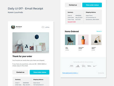 Email Receipt 017 app dailyui dailyuichallenge design digital email email design email receipt figma identidade visual ui ux web