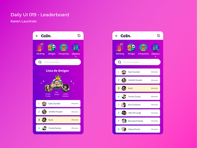 Leaderboard 019 app dailyui dailyuichallenge design digital figma logo ui ux