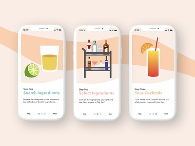 Daily UI 023—Onboarding app app design bar cart cocktail daily daily 023 daily ui daily ui 023 dailyui dailyuichallenge design figma interface onboarding tequila sunrise ui ui design