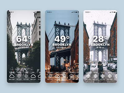 Daily UI 037—Weather app app design brooklyn daily daily 037 daily ui daily ui 037 dailyui dailyuichallenge design figma interface ui ui design weather