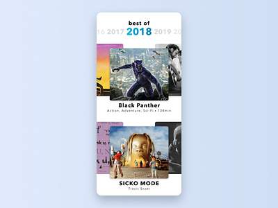 Daily UI 063—Best of 2018 app app design best of 2015 best of 2018 black panther daily daily 063 daily ui daily ui 063 dailyui dailyuichallenge design figma interface sicko mode ui ui design