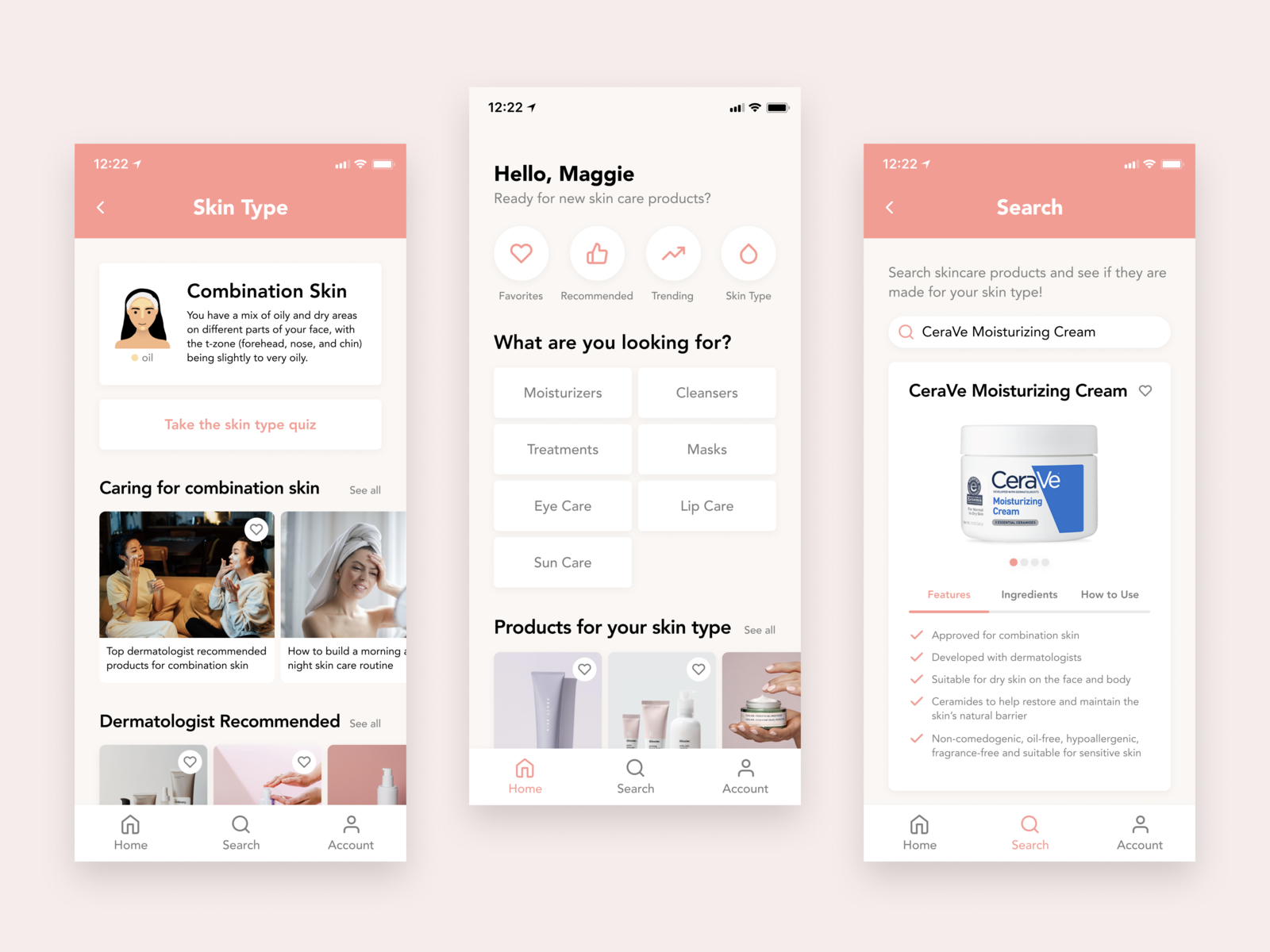 Skincare App by Allison Patacsil on Dribbble