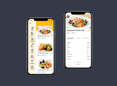 Cooking App Design Concept app design ui ux