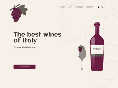 Wine Website Concept design illustration vector web design