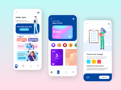 Aatrox app - Healthcare form submission app design illustration ui