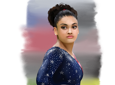 Laurie Hernandez at the 2016 Rio Olympic Games art artist hair illustration illustrator procreate