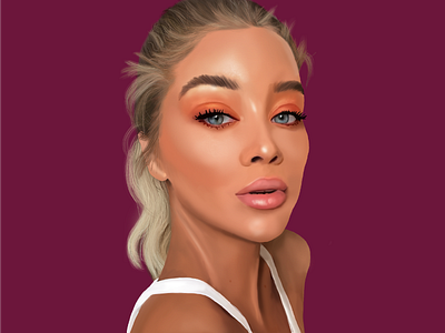 Blonde and coral art artist illustration illustrator procreate