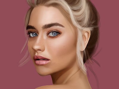 Blue eyes art artist hair illustration procreate