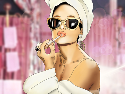 Retro glamour art artist illustration procreate