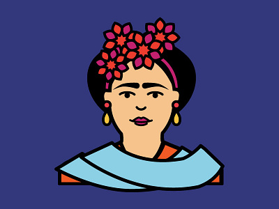 Frida Kahlo character flat frida frida kahlo illustration mexico outline