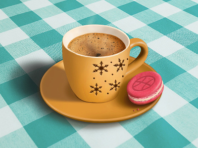 Cup of coffee? coffee cup dribbble illustration macaroon