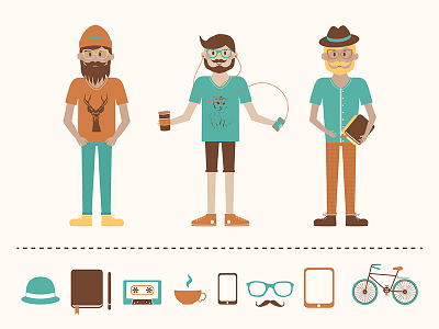 Hipstaboys hipster icon illustration vector