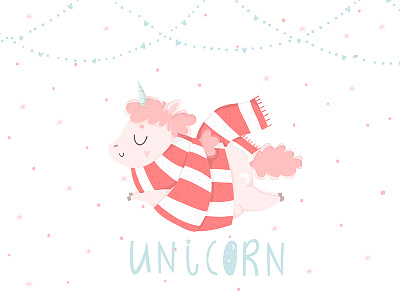 Unicorn♥ baby illustration pink shower unicorn vector
