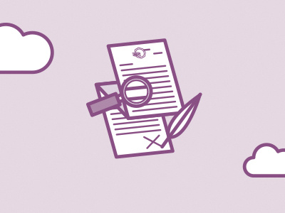 Terms & Conditions Icon contract icon illustration magnify quill vortex