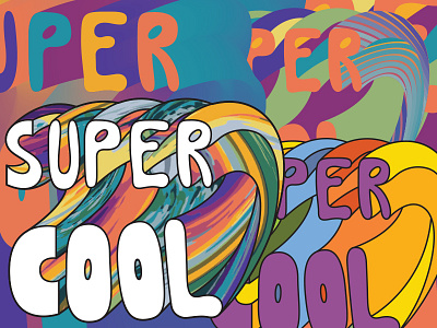 SUPER:::::COOL cool gradient illustration lettering sticker summer timthings