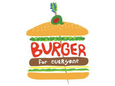 a BURGER for everyone - WIP graphic design hand drawn illustration type