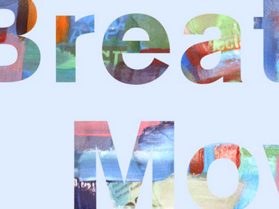 Breathe & Move collage experimenting paint type
