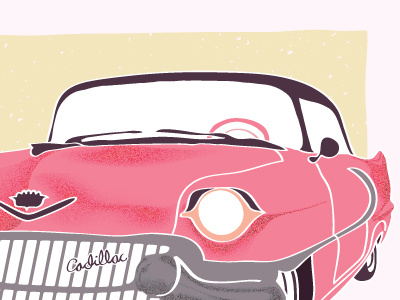 Caddy Preview car illustration pink vortex