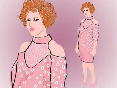 Andie illustration pink pretty in pink vortex