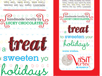 Vortex Chocolate Bar chocolate holiday illustration lettering packaging type vortex