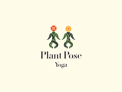 Plant Pose Yoga branding flowers illustration logo minimal modern logo plant pose yoga