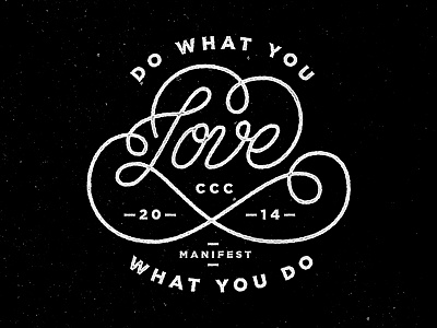 Do What You Love distressed hand lettering lettering love script