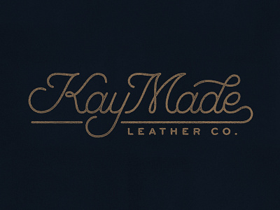 KayMade distressed hand lettering leather company lettering monoline script