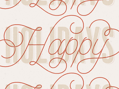 Happy Holidays flourish happy holidays ligature mono line script texture vector