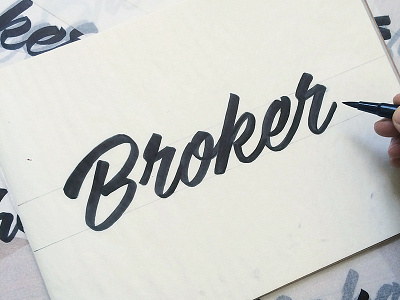 Broker Life Sketch branding brush clean hand lettering lettered logo pen script sketch