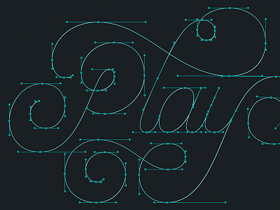 Play bezier flourish handle mono line play script vector