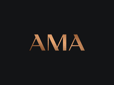 AMA a bold bronze clean custom logo m modern type