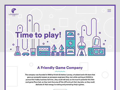 Looney Labs Website Concept concept fun games illustration labs looney science squiggles website