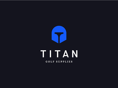 Titan Golf Supplies golf helmet logo minimal negative space supplies t tee titan