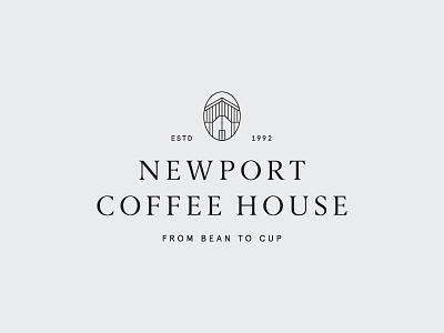 Newport Coffee House brand classic coffee house identity logo mark newport serif