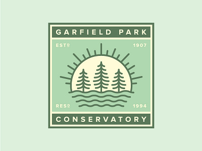 Garfield Park Conservatory badge chicago conservatory garfield icon illustration park patch sun tree vector