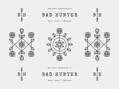 Bad Hunter bad branding chicago flower hunter identity illustration restaurant