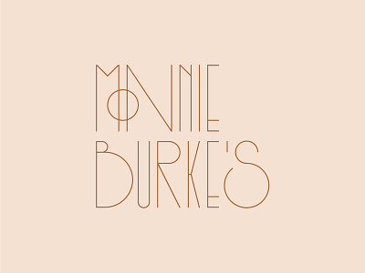 Monnie Burke's 04 blush branding bronze custom identity mono monoline restaurant type