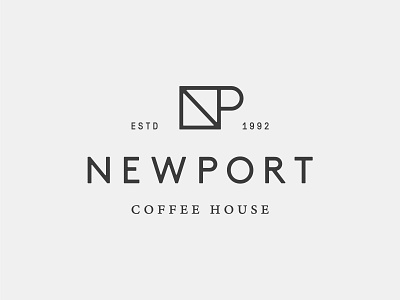 Newport Coffee House branding coffee house logo minimal monogram n newport p