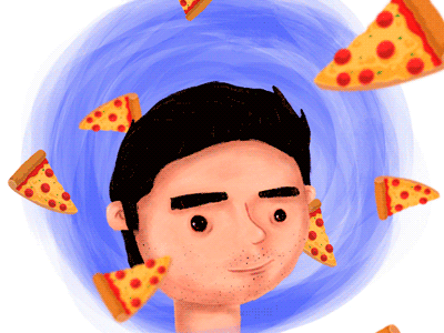 MePizza art gif illustration photoshop pizza self portrait selfie