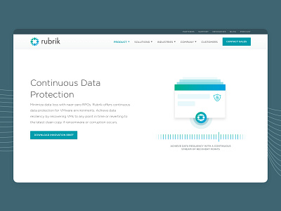 Rubrik • Continuous Data Protection cloud data management corporate website data management data protection illustration marketing marketing site marketing website web development