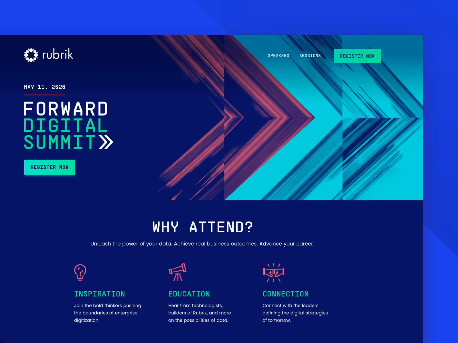 Rubrik Forward Digital Summit • HomePage by Pixelmatters on Dribbble