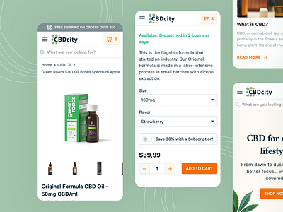 CBDcity • Product Detail add to cart buy categories cbd ecommerce ecommerce business ecommerce design ecommerce shop hero mobile online shopping price product detail product page products shopify shopping store uiux