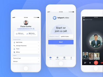 Teleport.Video • iOS App Screens