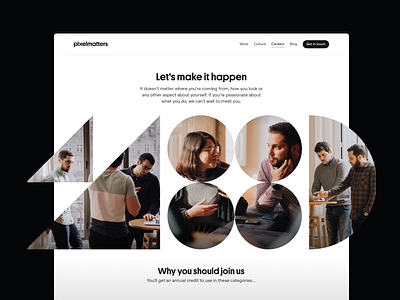 Pixelmatters • Careers about about us benefits brand brand identity branding company company branding culture flat design illustraion list minimal photography positions recruitment restyle ui ux work