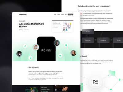 Ronin • Case Study Page android back end development development healthcare ios mobile mobile app mobile development performance product product definition product strategy quality assurance