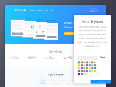 Formsite Homepage clean flat forms gradient graph homepage icon illustration landing marketing minimal ui