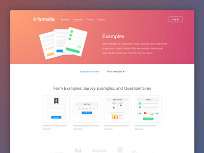 Formsite Examples clean examples fields flat forms gradient icon illustration marketing picture red ui
