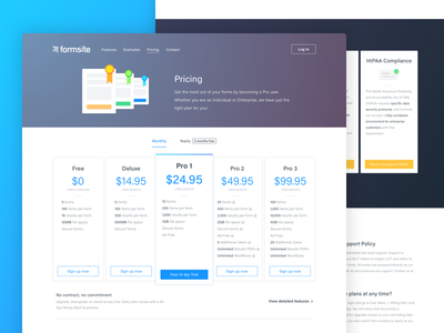 Formsite Pricing clean features flat forms gradient icon illustration marketing plans pricing purple ui