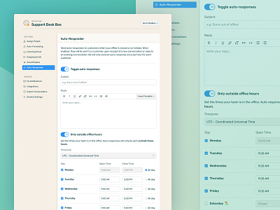 DoneDone 2 • Mailbox Setup analytics app clean email flow forms fun illustration mailbox management minimal overview pastel product schedule setup toggle webapp webapplication wysiwyg