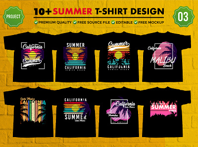 Summer t-shirt design bundle project 3 summer graphic